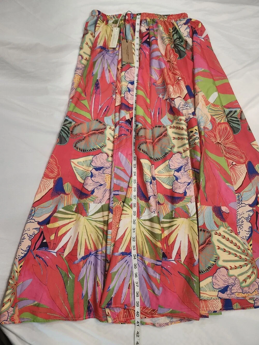 Christian Siriano Multicolor Floral A-Line Maxi Skirt in Coral Pink - Picture 4 of 4